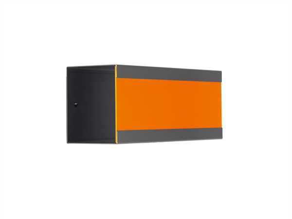 glasnost Zeitungsbox mit beschichteter Edelstahlfront newsbox.color.orange